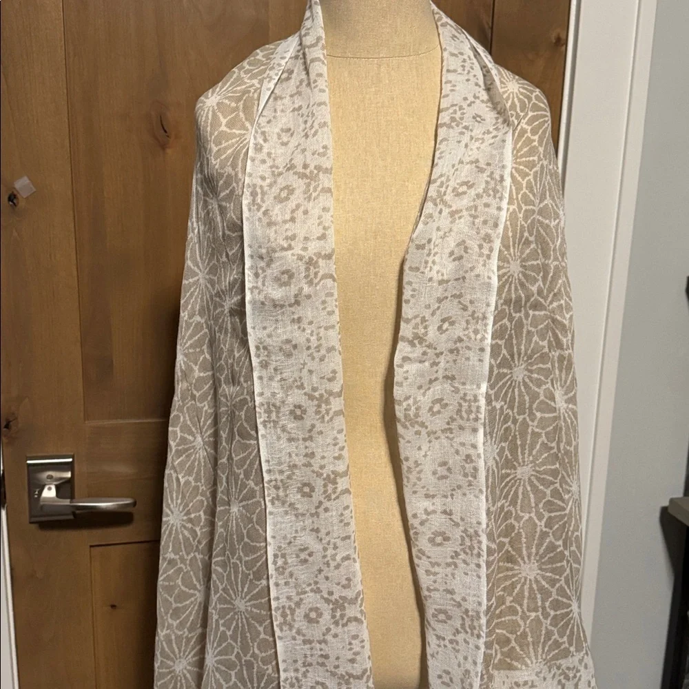 Pistil Viscose/Wool infinity scarf Womens OS sheer Beige/White floral Bohemian